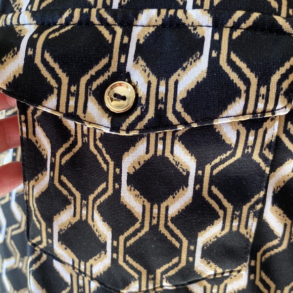 Plus size women’s geometric print tunic top 3/4 button up sleeve scoop neck 1X - Picture 5 of 8